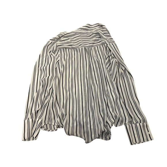 Worthington Womens XXL Blouse Striped Button-Down Blouse Black & White Career - Picture 4 of 4